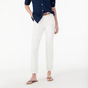 J. Crew 9" Vintage Straight Jean with Eyelet Hem White